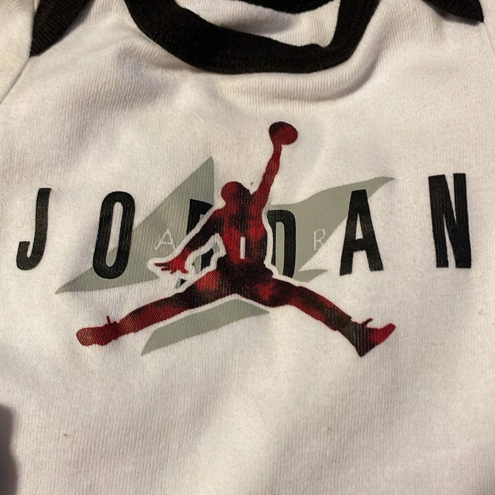 BABY BOY 6-9M BUNDLE OF 4 incl socks 2 onesies OkieDokie & 1 pr Jordan joggers